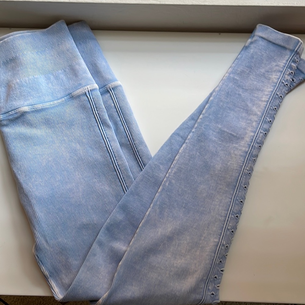 Sky Blue yoga pants “your soul it knows the way” label